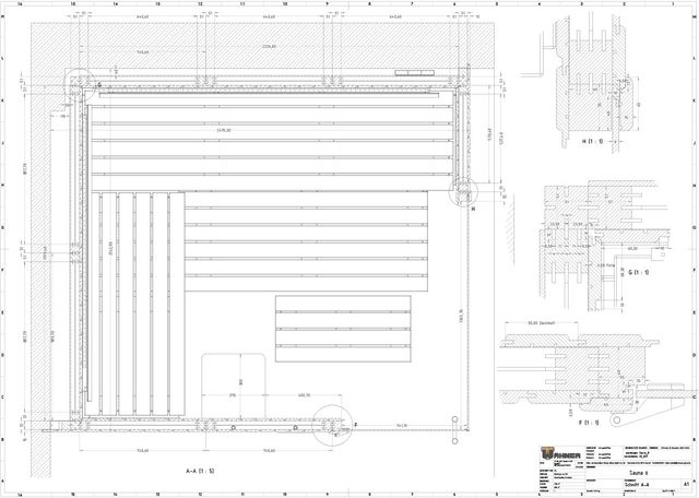 Beispiel einer Projektierung vom Saunabau der Möbel- und Bautischlerei Thomas Wähner aus Arnsdorf bei Dresden in Sachsen