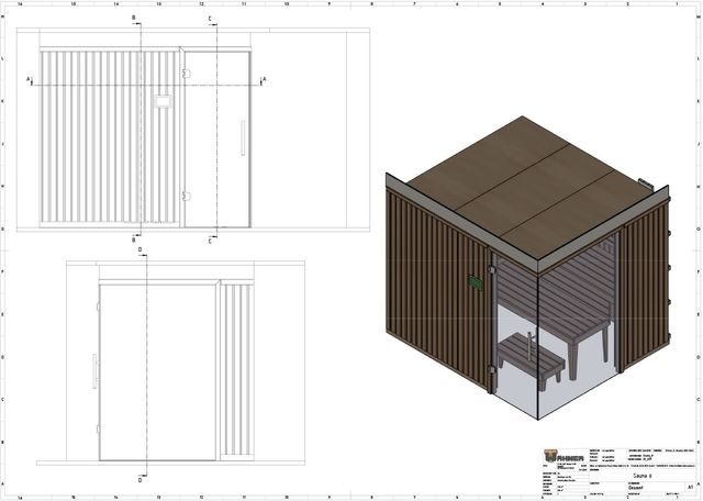 Beispiel einer Projektierung vom Saunabau der Möbel- und Bautischlerei Thomas Wähner aus Arnsdorf bei Dresden in Sachsen