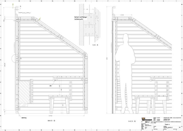 Beispiel einer Projektierung vom Saunabau der Möbel- und Bautischlerei Thomas Wähner aus Arnsdorf bei Dresden in Sachsen