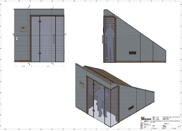 Beispiel einer Projektierung vom Saunabau der Möbel- und Bautischlerei Thomas Wähner aus Arnsdorf bei Dresden in Sachsen