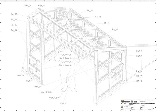 Beispiel einer Projektierung vom Saunabau der Möbel- und Bautischlerei Thomas Wähner aus Arnsdorf bei Dresden in Sachsen