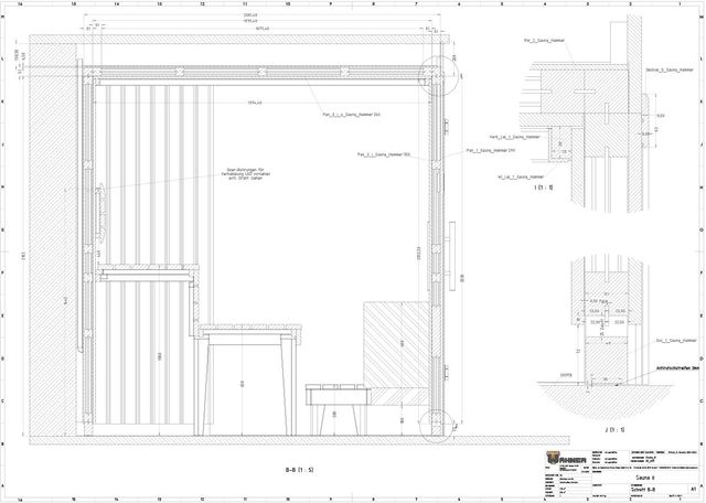 Beispiel einer Projektierung vom Saunabau der Möbel- und Bautischlerei Thomas Wähner aus Arnsdorf bei Dresden in Sachsen